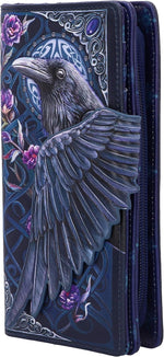 Nemesis Now Ravens Flight Black Wing Floral Embossed Purse
