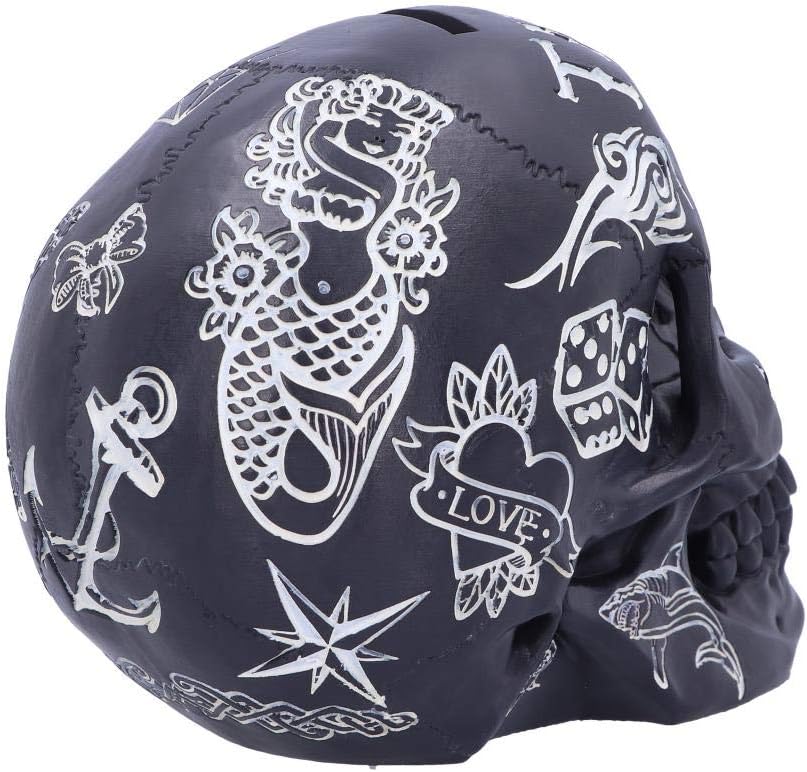 Nemesis Now Gothic Tattoo Fund Skull Money Box