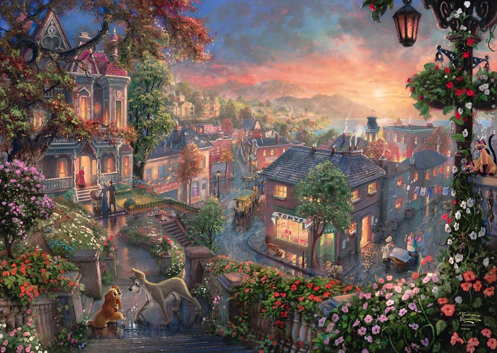 Schmidt | Thomas Kinkade: Disney Lady & The Tramp (1000 Pieces) | Jigsaw Puzzle