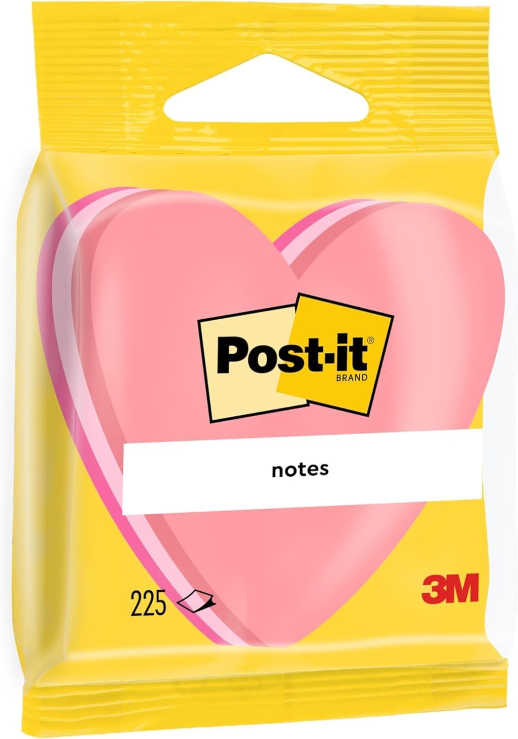 Post-it Notes - 1 Block of 225 Heart Shape Sticky Notes