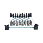 Raised Fantasy Vampire & Werewolf Chess Set With Corner Towers 43cm