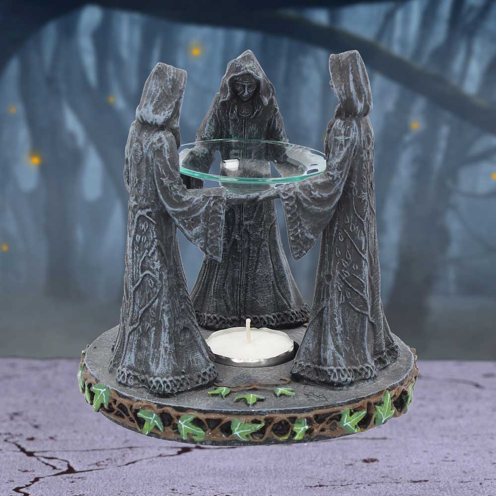 Pagan Magik Circle Triple Moon Oil Burner 16cm