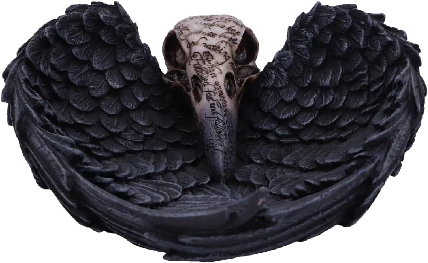 Nemesis Now Edgar Allan Poe's Nevermore Raven Skull Trinket Holder