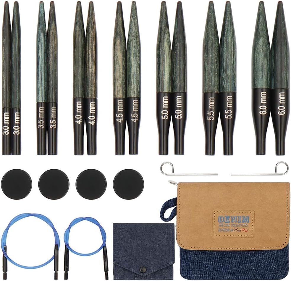 KnitPro Indigo Wood Mini Interchangeable Needle Set