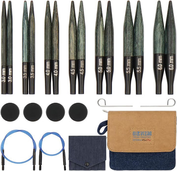 KnitPro Indigo Wood Mini Interchangeable Needle Set