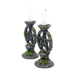 Set of 2 Wiccan Pentagram Candlesticks Witch Candle Holders 15cm