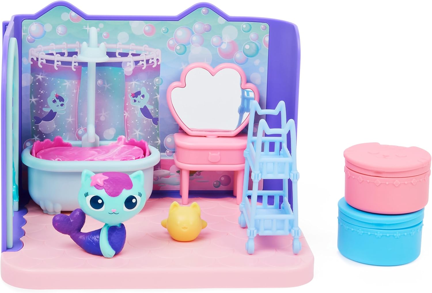 Gabby’s Dollhouse, Primp and Pamper Bathroom with Mercat Figure