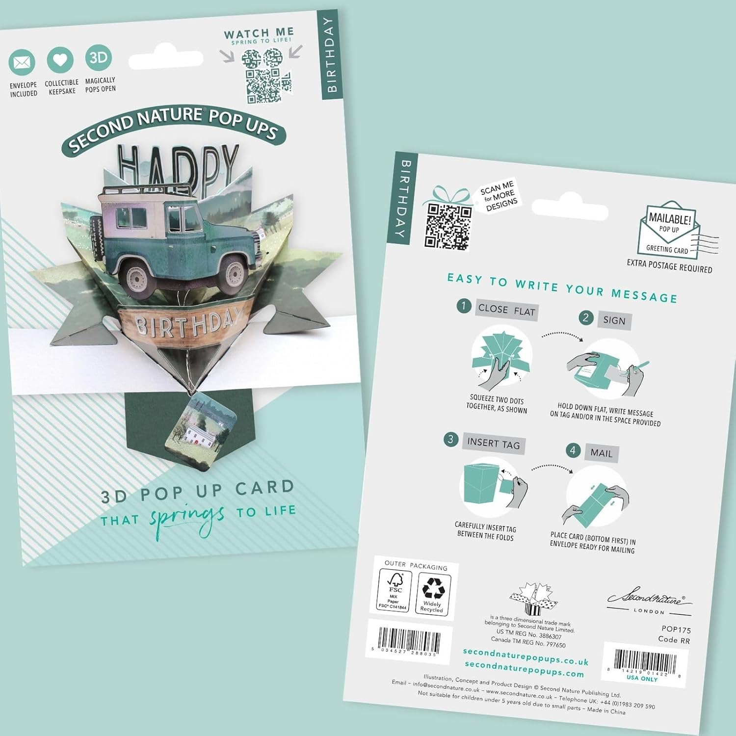 Happy Birthday Jeep Pop-Up Greeting Card