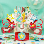 Happy 21st Birthday Pop-Up Greeting Card