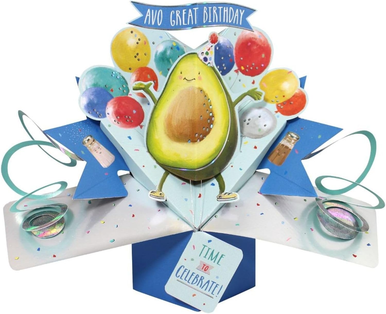 Avo Great Birthday Avocado Pop-Up Greeting Card