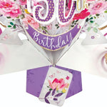 Second Nature 50th Birthday Flowers Pop Up Greeting Card
