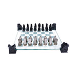 Raised Fantasy Vampire & Werewolf Chess Set With Corner Towers 43cm