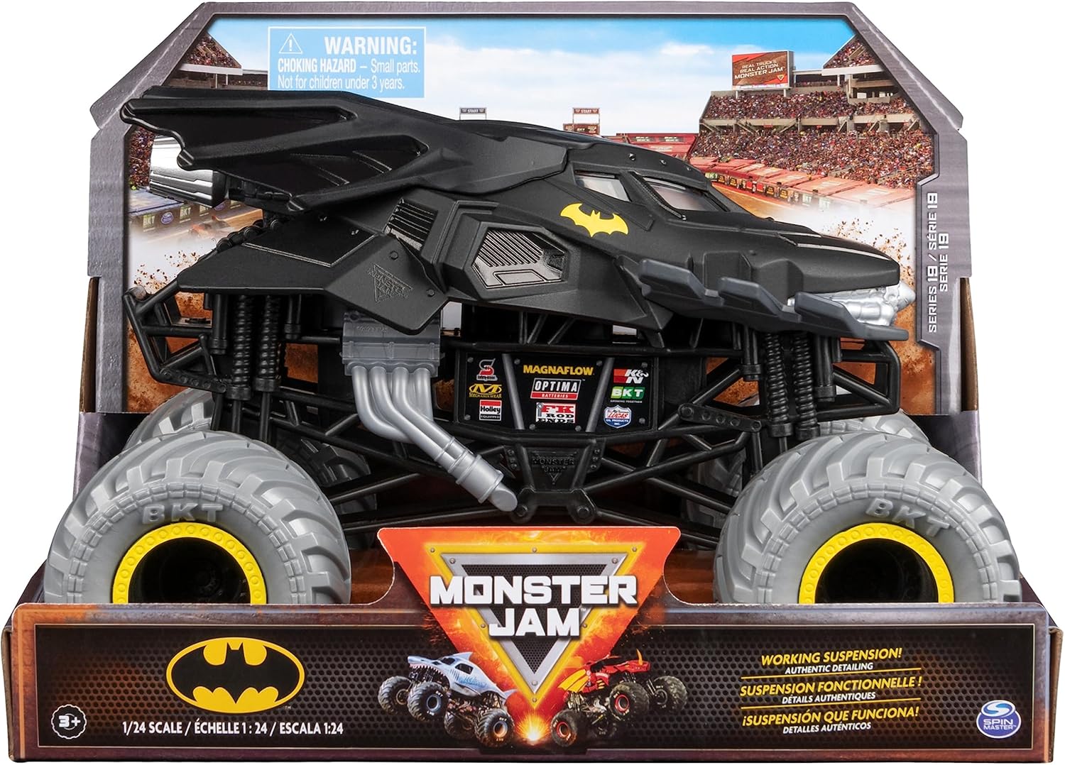 Monster Jam, Official Batman Monster Truck, Collector Die-Cast Vehicle, 1:24 Scale, Kids Toys for Boys and Girls Ages 3 and up