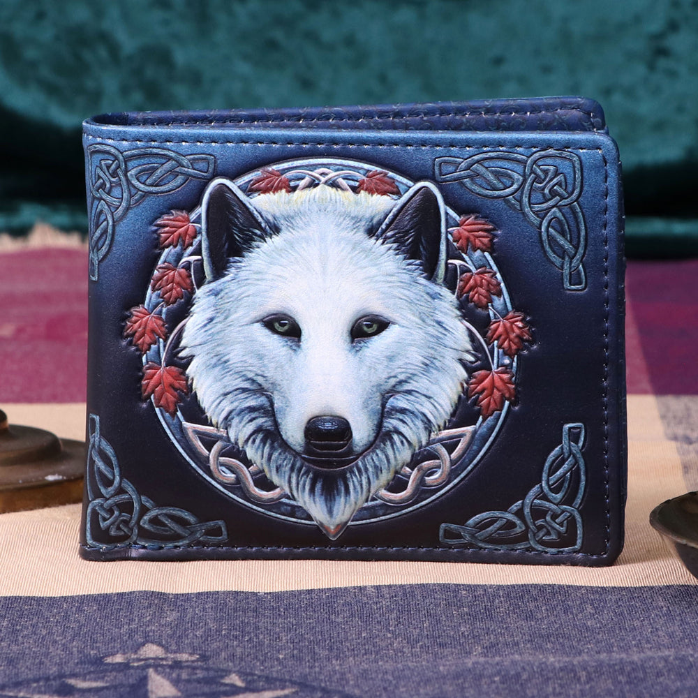 Lisa Parker Guardian of the Fall White Autumn Wolf Wallet